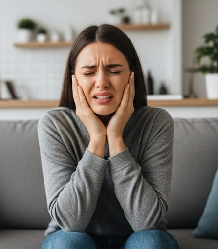 Women image in tooth pain - Emergency dentist Rotherham